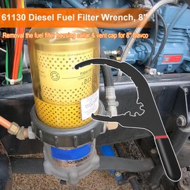 Sporthfish 61130 Diesel Fuel Filter Wrench for Davco 8'' Fuel Water Filter Wrench Fuel Filter Removal Tool for DD13, DD15, DD16 Diesel Engine