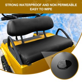 NOKINS Golf Cart Seat Covers Leather Front Seat Cover Fit Club Car DS,Smooth and Simple Style,No Stapler,Golf Cart Vinyl Waterproof Replacement Seat Cover, Black