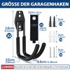 3-H Garage Wall Hooks, Tool Hooks, Double Hooks, Pack of
