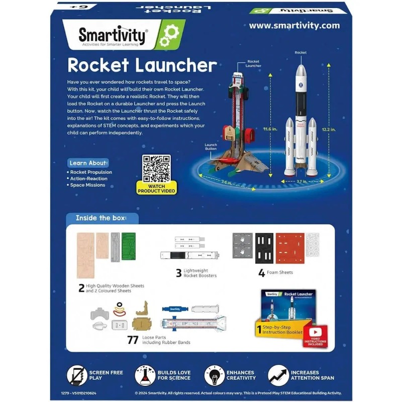 Smartivity Rocket Launcher - STEM Toy Building Set - Smartivity