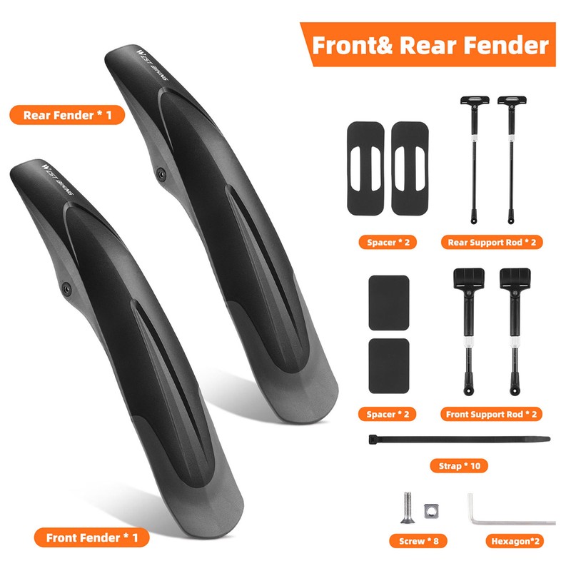 Bike Mudguard Widen Quick Release 26-29in Universal Bike Fenders Bike