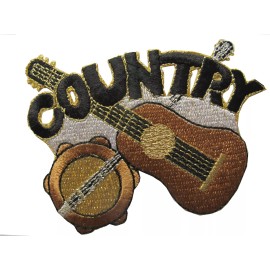 Unbranded #2319 3-1/4" Embroidery Iron On Country Muisc Applique Patch