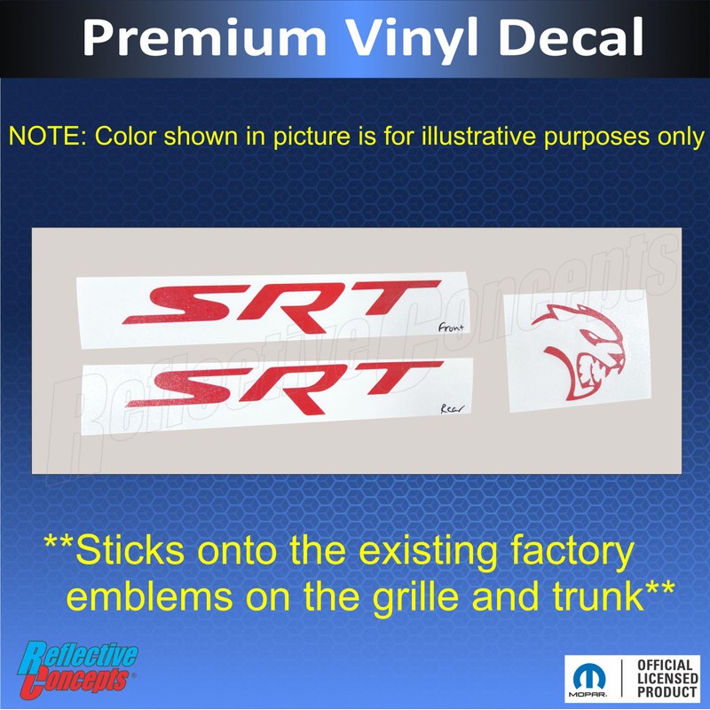 Reflective Concepts - SRT Badge Overlay Decals - Grille and