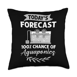 Aquaponic System Fish Tank Aquarium Gardening Plants Throw Pillow, 18x18, Multicolor