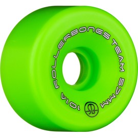 Rollerbones Team Logo 101A Recreational Roller Skate Wheels (Set of 8), Green, 57mm