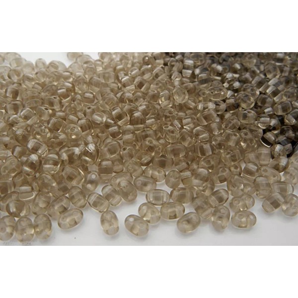 PRECIOSA 600 Czech Duo / Twin Seed Beads 2.5x5mm Black