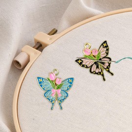 MAGUSHION Delicate Butterfly Needle Minder Set - Pink and Blue (2-Pack), Magnetic Holder for Cross Stitch and Embroidery Needles - Keep Your Needles Secure