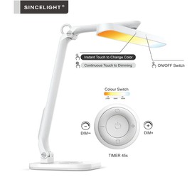SINCELIGHT Horus H1 LED Desk Lamp, Color Changeable, Dimmable, Dual Control Mode, Remote Table/Reading/Book Light, Eye-Friendly GR0 Level with no Harmful Bluelight