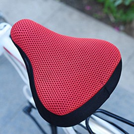 Bicycle Seat Covers, Breathable, Thick Fabric Padded Seat Cushion, Suitable for Peloton, Stationary Exercises, Mountain Road Cycling Bike (Red)