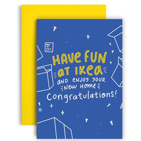 Housewarming Card – Funny New Home Card for Family and Friends – Hilarious New Home Congratulations Cards – 350GSM Thick Home Cards with Luxurious Finihsh – A5 5.8 x 8.3-inch