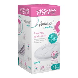 Advanced by Evenflo, Protectores para Lactancia, Paquete de 48 piezas, con Sistema Absorgel Antiescurrimientos, MEX
