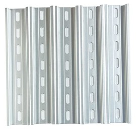 International Connector T&G 5 Pieces DIN Rail Slotted Aluminum RoHS 35mm Wide 7.5mm High (7")