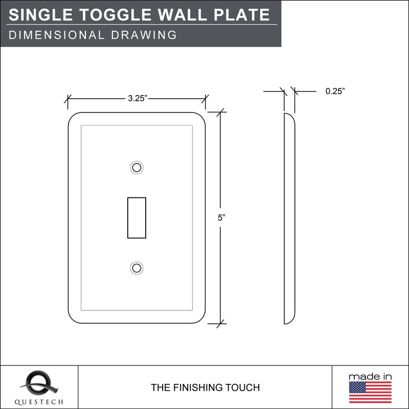 Single Toggle - Gray Light Switch Cover Cast Stone Tumbled