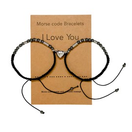 Couples Bracelets Matching Couple Bracelet Relationship Bracelets Gifts for Boyfriend Girlfriend Women Men Long Distance Bracelets His Hers Bracelets Morse Code Bracelets