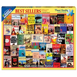 White Mountain Puzzles "Best Sellers", Vintage Book Covers Collage, 1000 Piece Jigsaw Puzzle