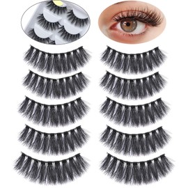 Eyelashes Faux Mink Dramatic Makeup Thick Long Multilayer Fluffy False Eyelashes Pack of 5 Pairs