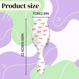 GABraden Hair Brush,Detangling Hair Brush,Soft Bristles for Effortless Tangle Removal,Detangler Hairbrush For Women Men Boys Girls Wet Dry All Hair Types (Pink Small Bow)