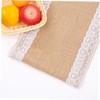 LABRIMP Lace Jute Table Cover Wedding Decor Party Tablecloth for