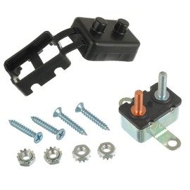 JAMHER 20A 6V-50V DC 125-250V AC Stud Bolt T1 Type Automatic Reset Circuit Breaker with Waterproof Cover for Battery Chargers Trucks Car Engines and More(2pcs)