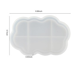 Cloud Shape Silicone Tray Mold, Silicone Resin Tray Molds for Jewelry Trinket Dish Storage Container,Tray Molds for Resin, Clay, Gypsum,Concrete