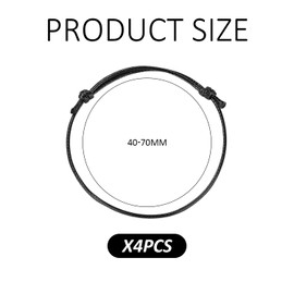 KRYMSON 4 Bracelets in Simple Style, Friendship Bracelets, Lucky Bracelets, Woven Bracelets, Adjustable Bracelets, Suitable for Men and Women (Black), Wax cotton