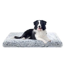 MDDK DY Large Dog Bed 100x60x10cm, Extra Thick Orthopedic Egg Crate Mat, Non-Slip Washable Dog Cushion for Big Breeds, Durable Plush Support for Labrador, German Shepherd,Grey