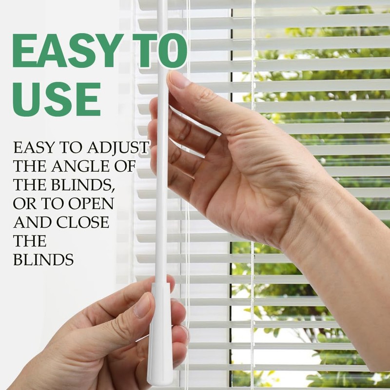 Blind Wand Replacement with Hook, 17 Inches White Fiberglass Blind