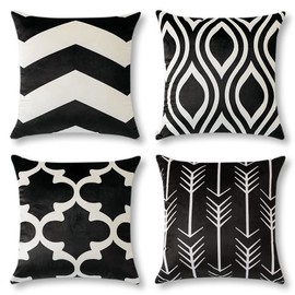 OTOSTAR Cushion Cover Nordic 4-Piece Set 45×45cm Velvet Cute Fashionable Pattern Zipper Modern Home Decor Decorative Sofa Cushion Cover Sofa Backrest Cushion Cover Decorative Pillow Cover Cushion