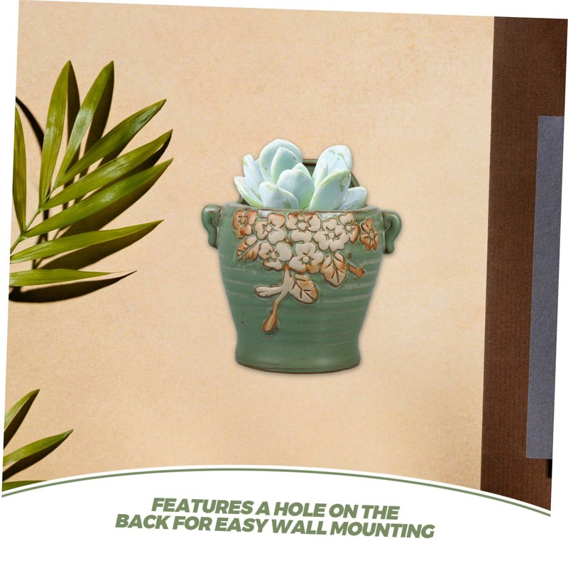 SUPVOX Ceramics Green Hanging Planters for Wall Wall Flower Pot