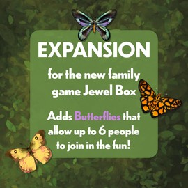 Lovemore Games Jewel Box Fluttering Expedition - 6 Player Expansion to The New Tile Placement Board Game Jewel Box - Includes 30 Unique Butterflies