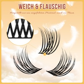 QUEWEL Pack of 84 Eyelash Clusters, Mix 10-16 mm Lash Cluster, Individual Eyelash Extensions, Soft and Lightweight, Hardly Noticeable Eyelash Presence, DIY Eyelash Extensions for Beginners at Home