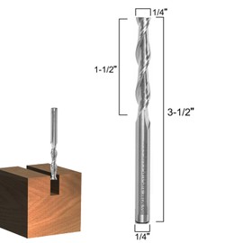 Akylin Up-Cut Spiral Router Bits 1/4 Inch Shank, High Speed Steel HSS6542, 2 Flutes CNC Spiral Router Bits,1/4" Cut Dia, 1-1/2" Cutting Length for Woodworking, Grooving