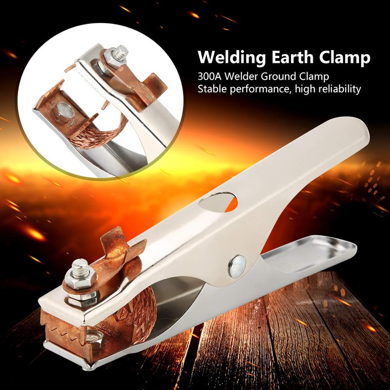 300A Electroplated Ground Clamp Copper Heavy Duty Arc Welding Earth