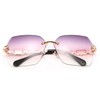 Feisedy Ladies Classic Rimless Metal Frame Diamond Cut Sunglasses, B2567