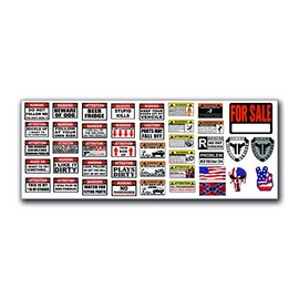 Remote Control RC R/C Car Truck Body Graphics For Sale Warning Decal Stickers 1:10 Scale