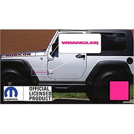 Decal Mods Fender Jeep Wrangler Small Side Logo Graphic fits Jeep Wrangler JK (2007-2018) (Set of 2) SJ3Y3 Hot Pink