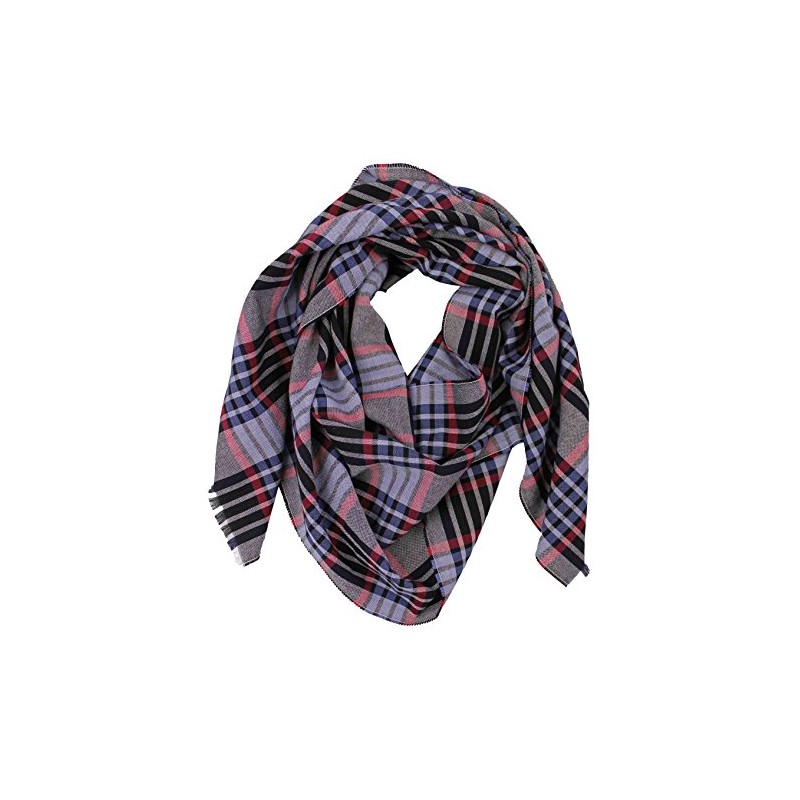 Rotfuchs Men's Cotton Scarf Checked Black Blue Red Summer Scarf,