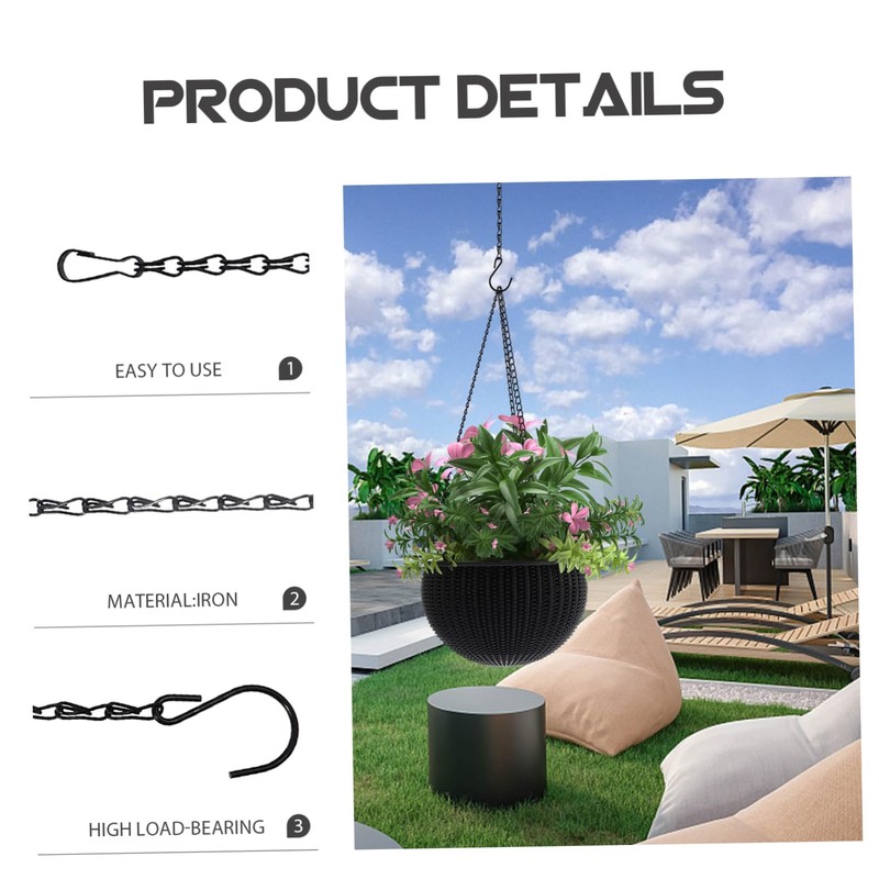 NOLITOY 12pcs Adjustable Flower Basket Chains with Hooks Heavy Duty
