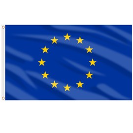 AhfuLife EU Flag 90 x 150 cm, Pack of 2 European Union National Flags Double Sided with Brass Eyelets Europe Flag Flags for 2024 Football Euro World Cup Euro Song Contest Olympic Party Bar Decoration