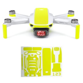 Wrapgrade Skin compatible with DJI Mavic Mini | Accent Color (NEON YELLOW)