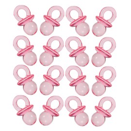 FRCOLOR 200pcs Mini Clear Acrylic Pacifiers Cute Pink Table Scatter for Shower Favors Gender Reveal Party Decorations Durable for Games Celebrations