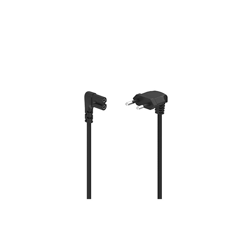 Hama Power cable, angled, 2 pin, Euro plug, 5 m