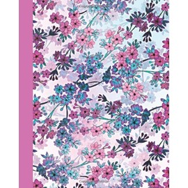  Sketchbook: Field of Flowers (Pink and Blue) 8x10 - BLANK JOURNAL WITH NO LINES - Journal notebook with unlined pages for drawing and writing on blank paper