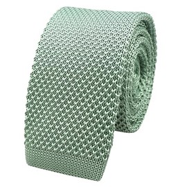 Kihatwin Knitted Ties for Men Woven Sage Green Ties Spring Plain Neckties for Brother Son Grandson