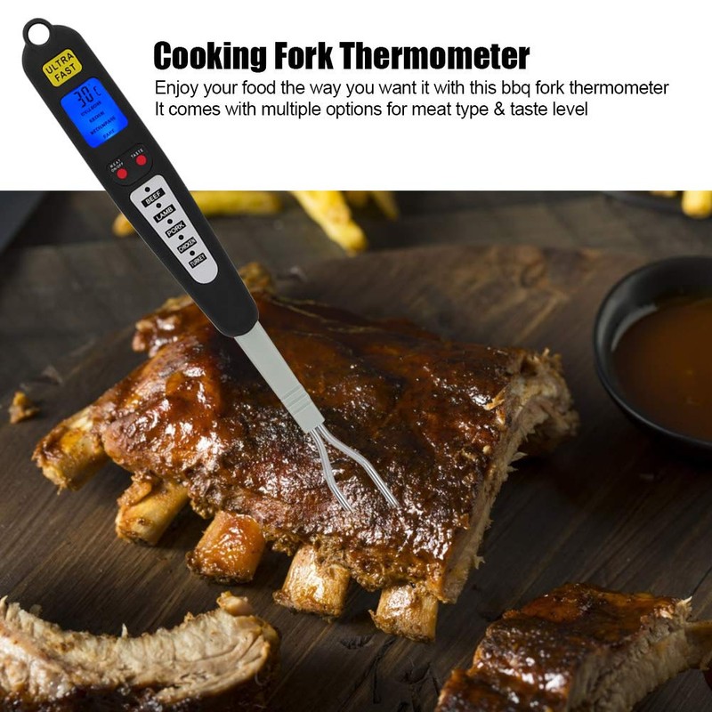 Jerlifkyer Digital meat thermometer fork,instant read temperature with LED screen
