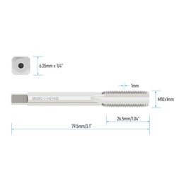 FOCMKEAS 2 PCS Metric Machine Tap M10 x 1, HSS 6542 Screw Tap H2, 3 Straight Flutes Thread Hole Repair Tools, Screw Milling Threading Machinist Repair(M10 x 1mm)