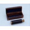 Antique Brass with Leather Spyglass with Rosewood Box 15" -