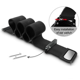 DigiKuber Replacement Watch Strap compatible with ECG SmartwatchTK10 TK12 Tk20 TK22 TK25 FSSB, Waterproof Band for all 22mm width Smartwatches, 25cm Length 22mm Width