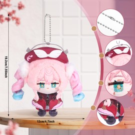 UTIEHD Honkai Star Rail Plush Key Ring, Cute 10 cm Collectible Dolls - Compact Size for Bags and Keys for Fans (Hyacine)