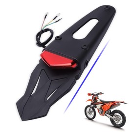 DREAMIZER Motorcycle Rear Fender LED Brake Red Tail Lights Lamp for YZ80 YZ85 YZ125 YZ450f XT125 250 - Red Lens